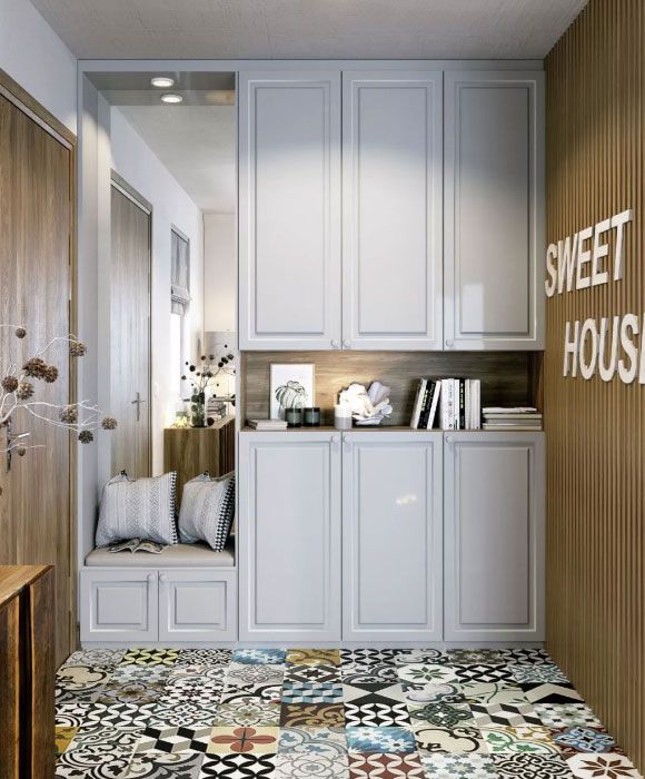 玄关鞋柜别做顶天立地式!记得给这三个地方“留空”,美观又实用