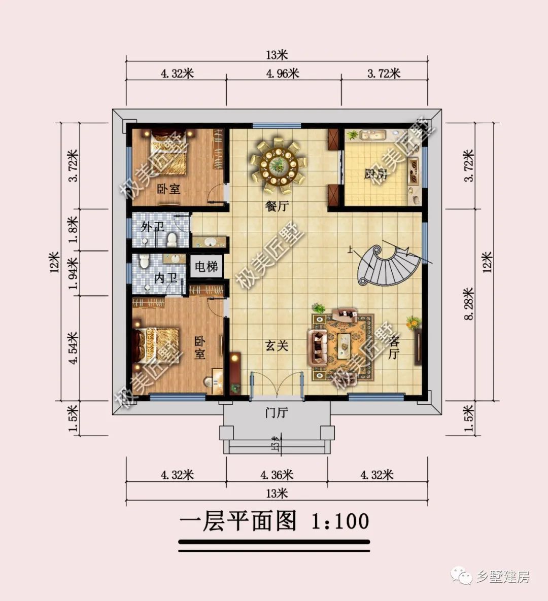 13X12米经典三层简欧别墅,同样的自建房,不一样的韵味