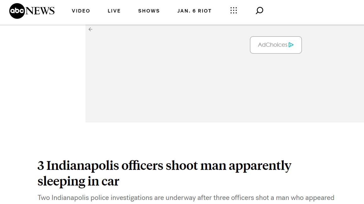 美国3名警察向一位正在车里睡觉的男子开枪射击