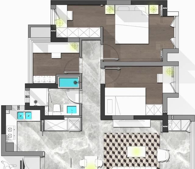 84面积不过百,保留三间房还整出个衣帽间,法式装修美极了!