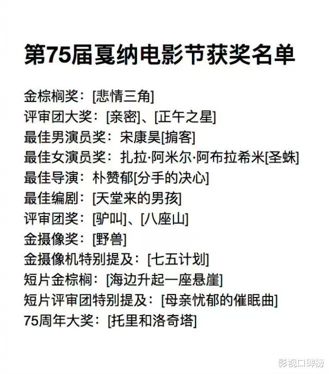 戛纳|戛纳获奖名单有“分猪肉”之嫌!中国靠短片取胜,韩国成最大赢家