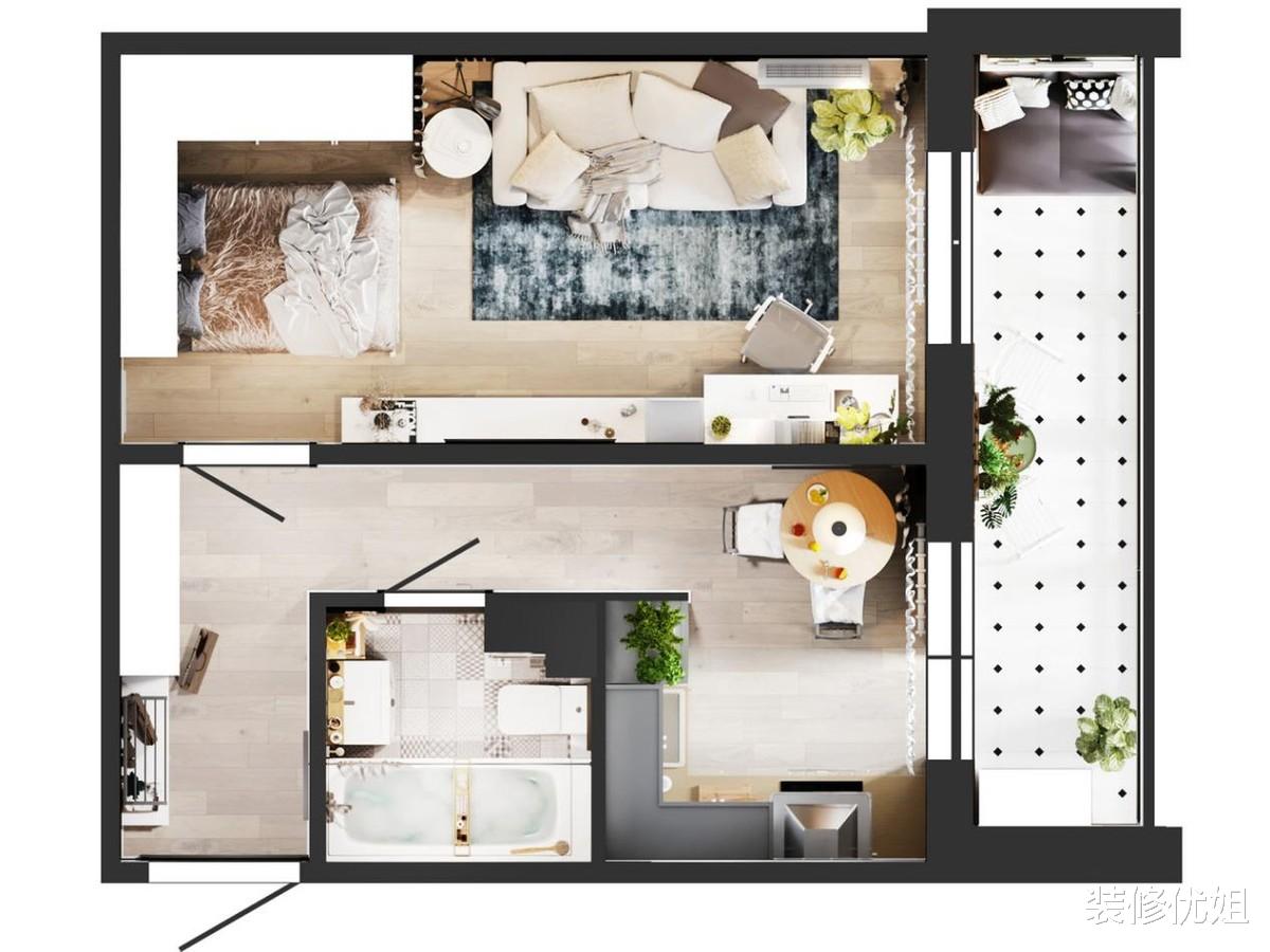 小伙为32㎡小家节省空间，把床藏衣柜里面，效果不是一般的高级