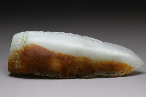 和田玉籽料|舊藏和田玉籽料“枣红皮 观音菩萨”立像