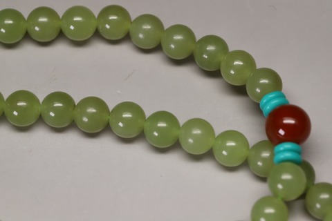 |舊藏和田黄玉籽料“一百零八子朝珠项链”