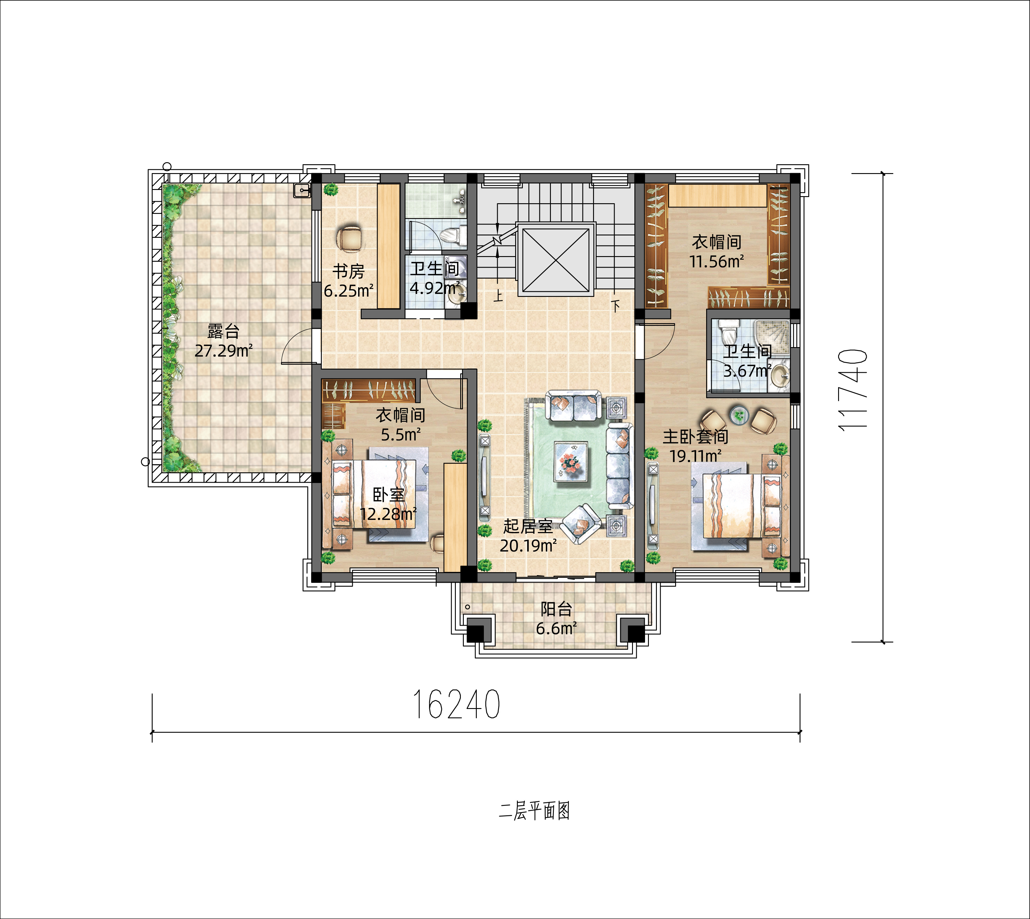 二层欧式别墅设计，五室三厅独立餐厨