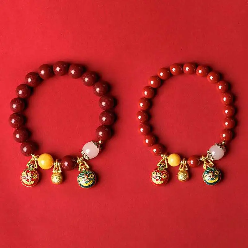 |国风来袭丨吞金兽鎏金铜朱砂手串，招财一绝！