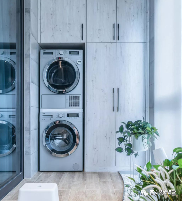 阳台只要洗烘机,收纳柜怎么做好看?