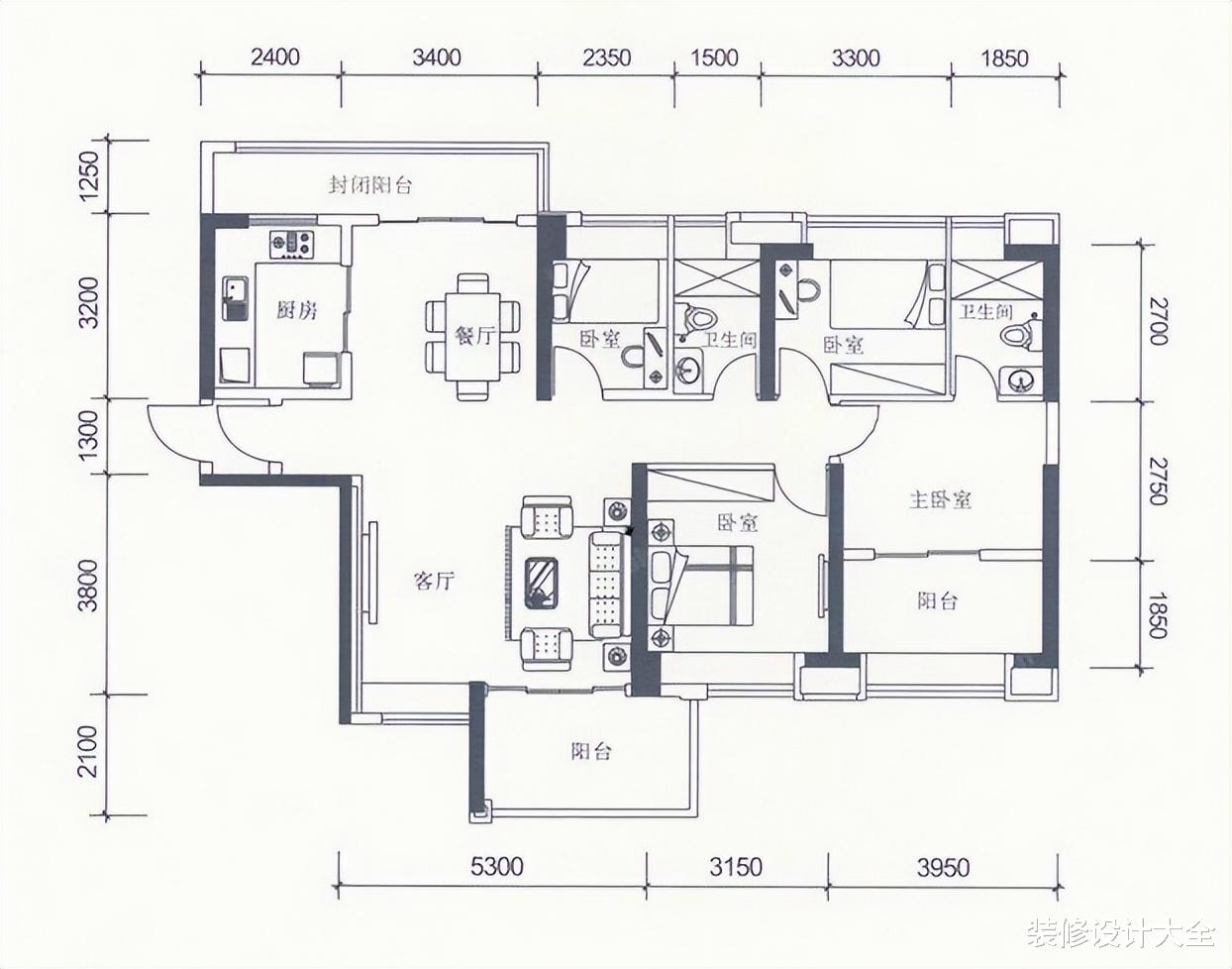 120㎡南北通透的大房子,入户正对主卧,拆墙安了屏风完美化解!