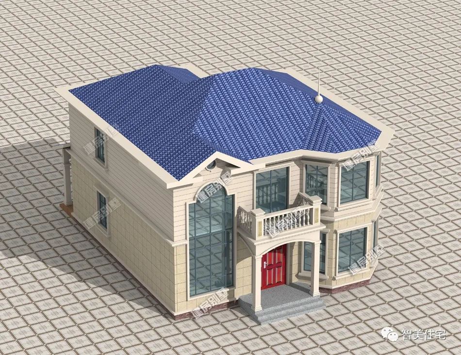 不仅有八角窗,还配了落地大窗,这栋别墅卧室不多但很吸引人