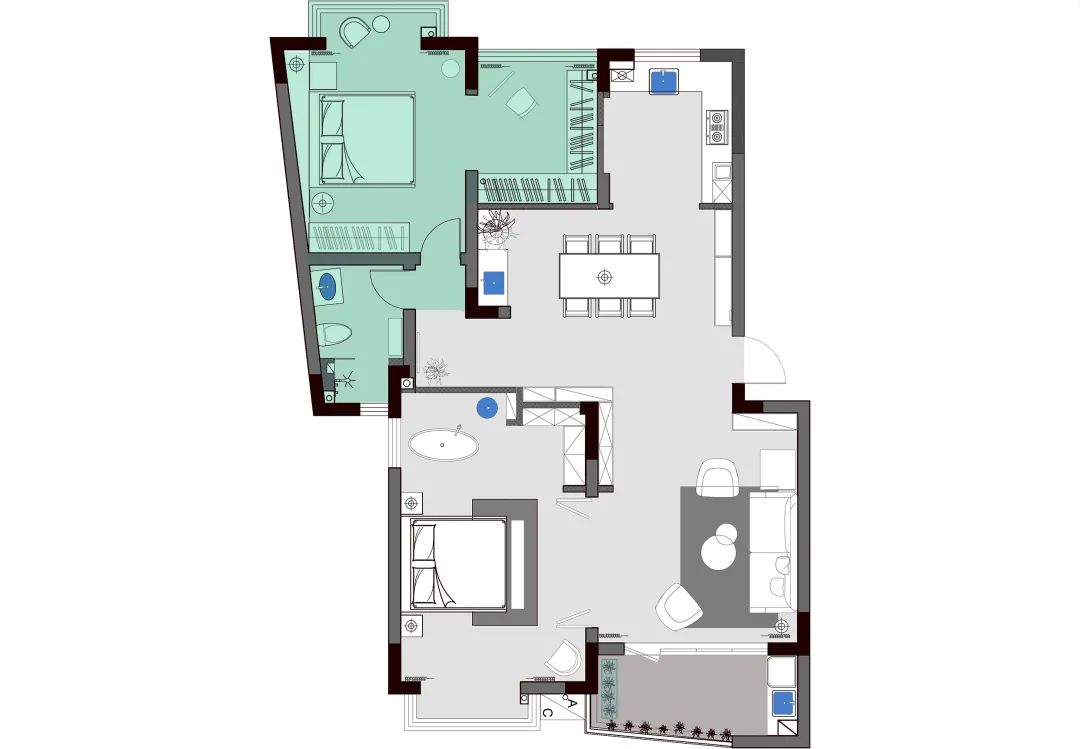一个人住110㎡，两个卧室轮流睡？我酸了