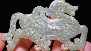 和田玉籽料|明以前 和田玉籽料受沁 天马 玉珮 挂件