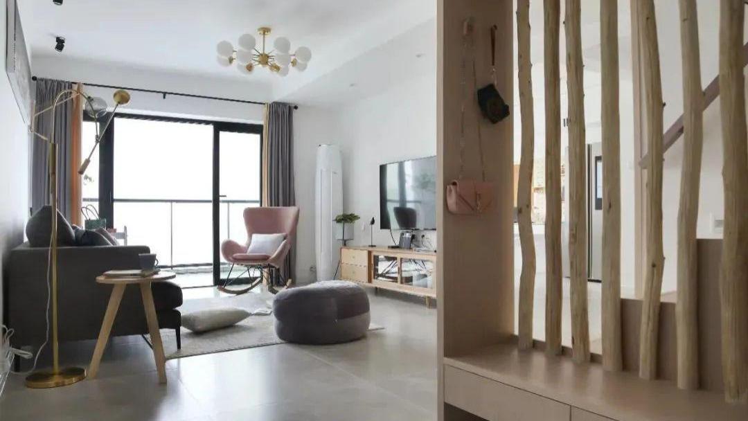 135㎡复式简约北欧，玄关屏风第一次见，太有特色了！