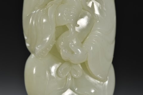 翡翠|和田玉籽料寿仙翁祝寿摆件