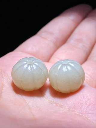 白玉|清中期 和田玉籽料 白玉 瓜形珠 玉珠 配珠