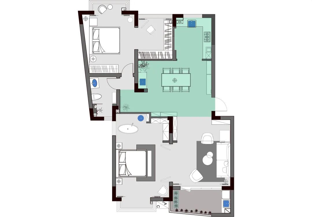 一个人住110㎡，两个卧室轮流睡？我酸了