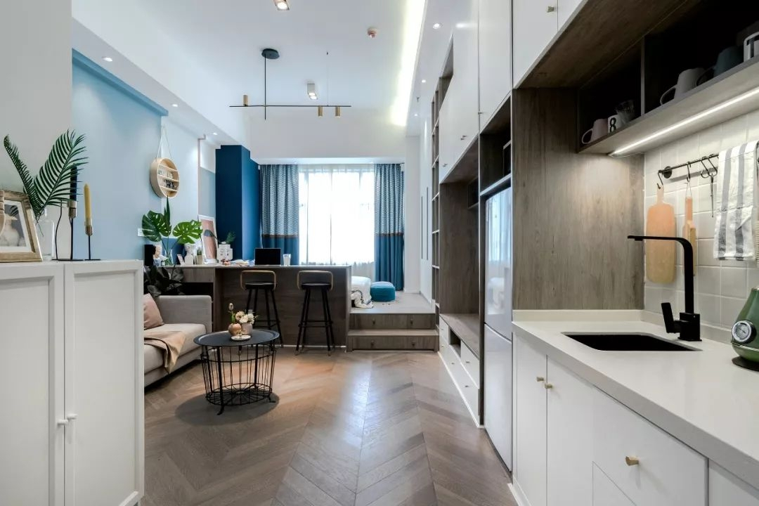 35㎡简约北欧风单身公寓,美观大气,卧室秒变休闲区