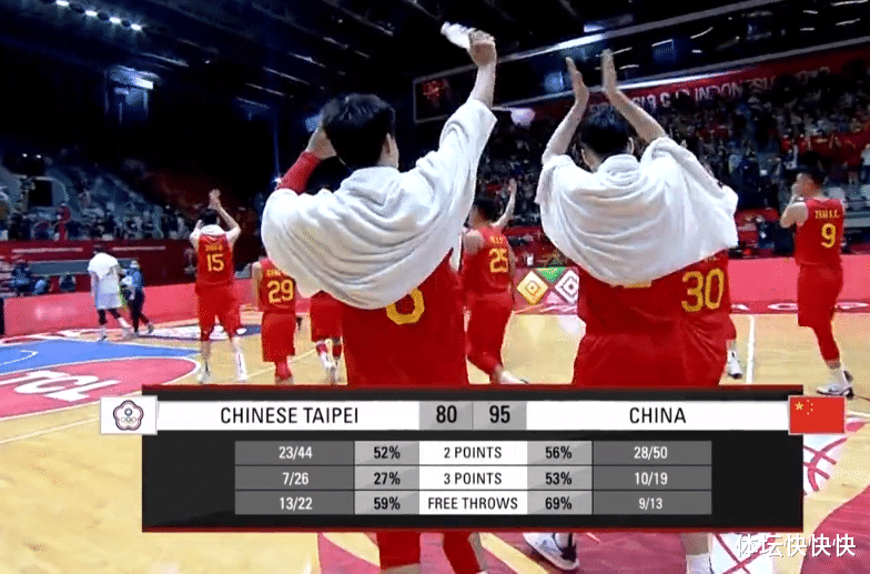 台北|6人得分上双！中国男篮95: 80大胜中国台北！8强赛对阵印尼