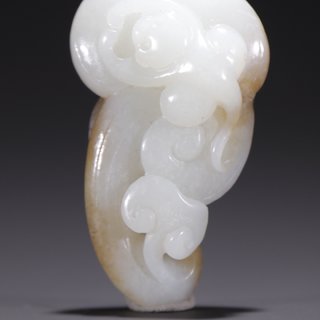 和田玉籽料|旧藏·和田玉籽料灵猴如意挂件