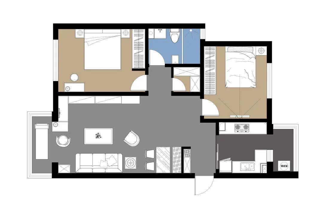 76平小户型坚持只刷漆不造型，全屋反而大气倍增，太漂亮了