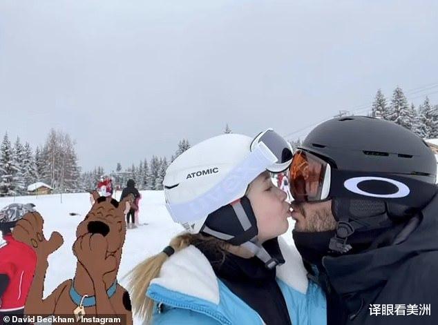 景甜|贝克汉姆带儿女去滑雪,胡子拉碴显沧桑,又吻了10岁小七的嘴唇