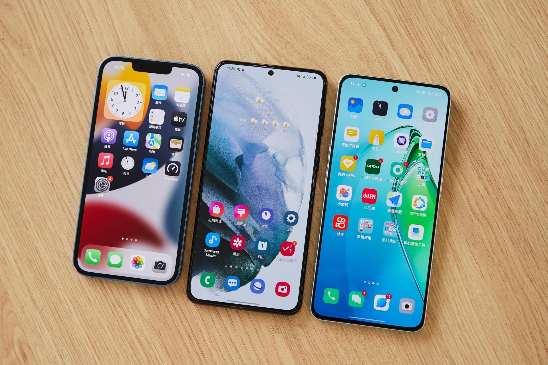 三星|三星苹果OPPO三大机型屏幕对比，国产OLED技术支棱起来了？