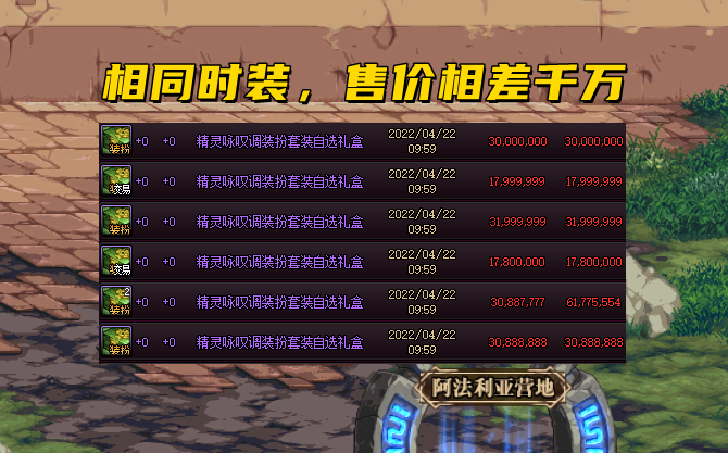 DNF:五一套暗藏3个大坑,时装名字都一样,价格相差1000万