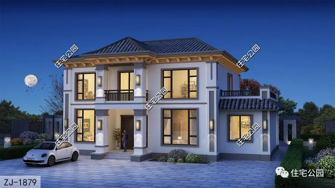 15×11米二层新中式别墅,将简约实用进行到底