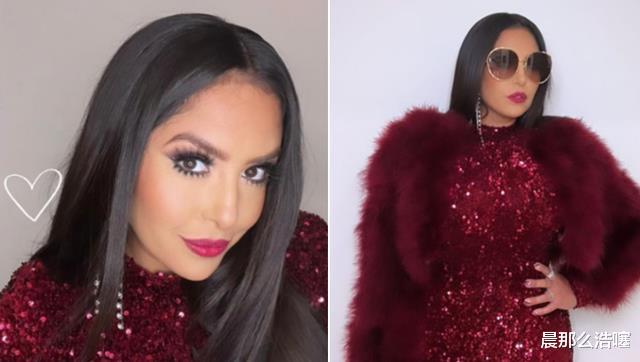 碧昂丝|瓦妮莎赴碧昂丝生日宴,罕见一身红!体态丰腴贵妇范,长发及臀