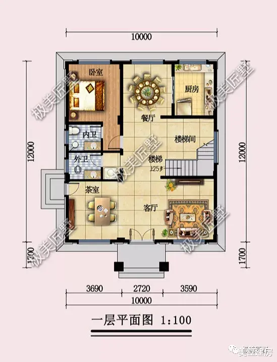 10X12米平屋顶三层别墅，美观实用，是你喜欢的吗