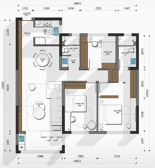 厨房|常见的三居室户型，六种不同方案。一定有适合你的一款！