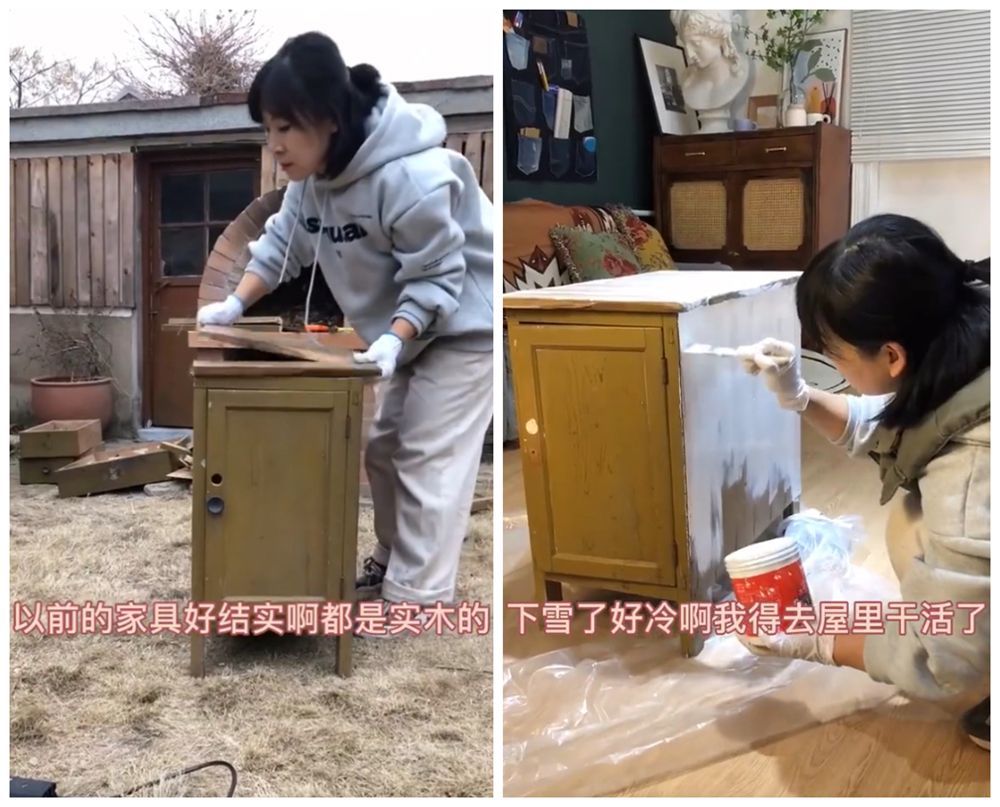 姑娘废物利用:将废旧木托盘和木桌,改成“卧室套装”,变废为宝