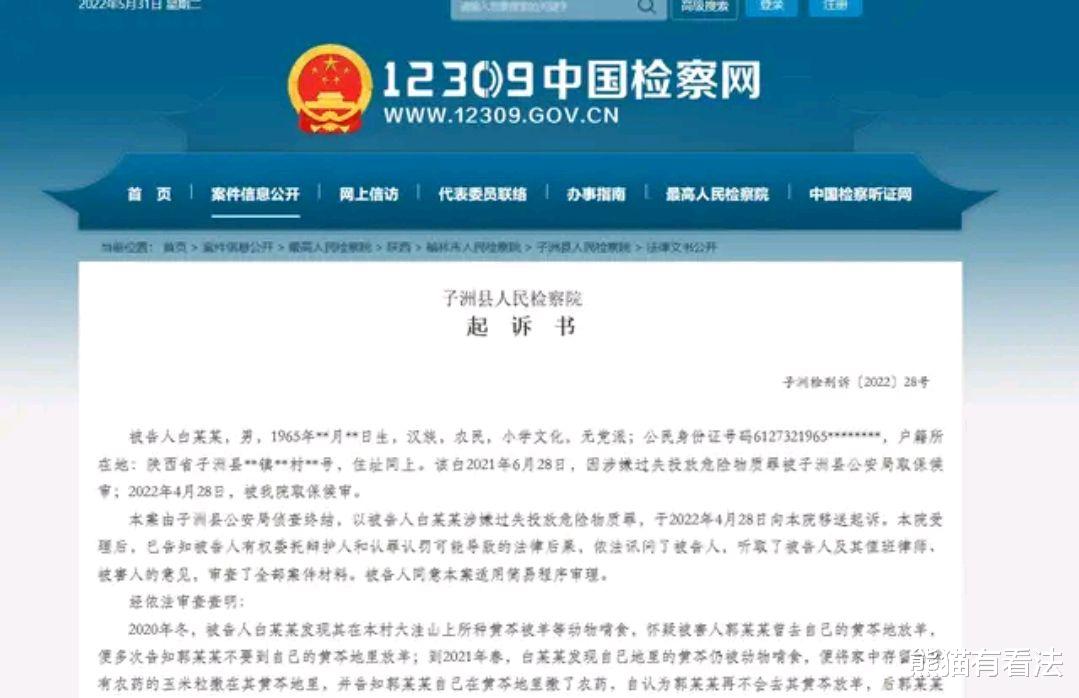 陕西一村民为防药材被羊啃,在地里撒药毒死了他人59只羊涉嫌犯罪被公诉