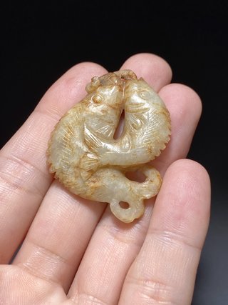 和田玉籽料|宋 和田玉籽料 双鱼珮 挂件 把件