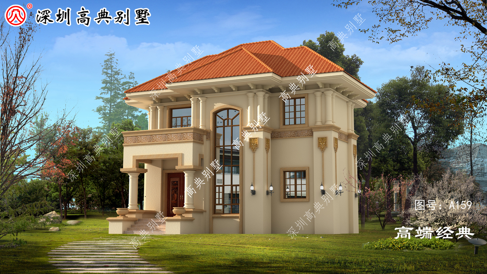 姜黄色图案装饰,为整个别墅增添色彩,视觉效果非常温馨