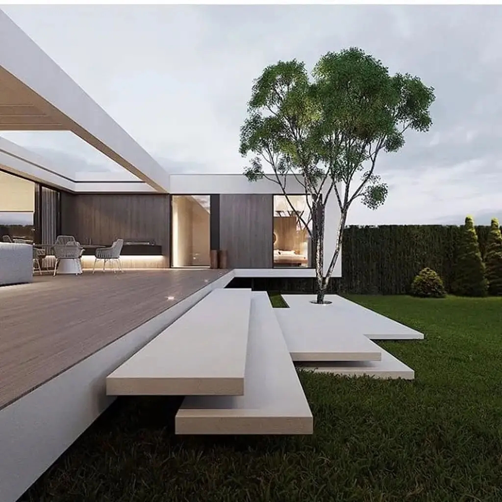 夏日将临,一个极简风格的庭院,让你的夏天清凉又纯粹