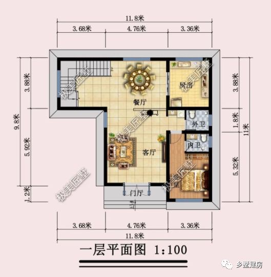 万科|这款L型别墅，占地11.8X11米，清秀风雅最适合东方人的审美