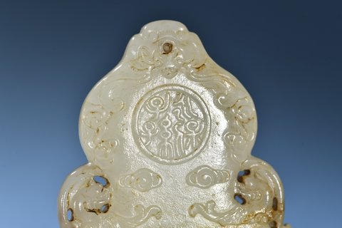 和田玉籽料|清代 和田玉籽料福如东海挂件