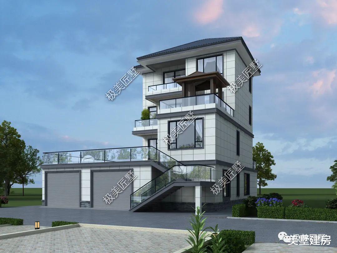 架空设计车库带护院,农村最理想的住宅设计!