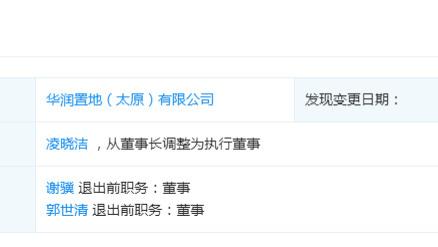 大户型|谢骥退出华润置地（太原）有限公司 退出前职务为董事