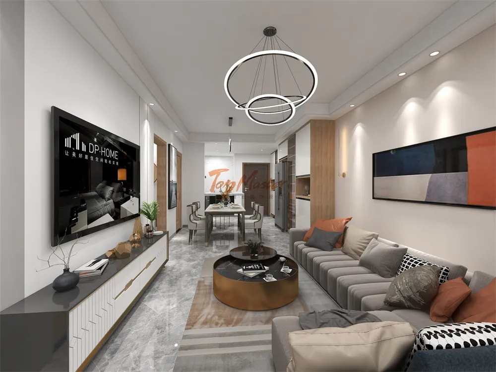 【鲁班装饰】金泰国际105㎡现代轻奢,艺术生活家