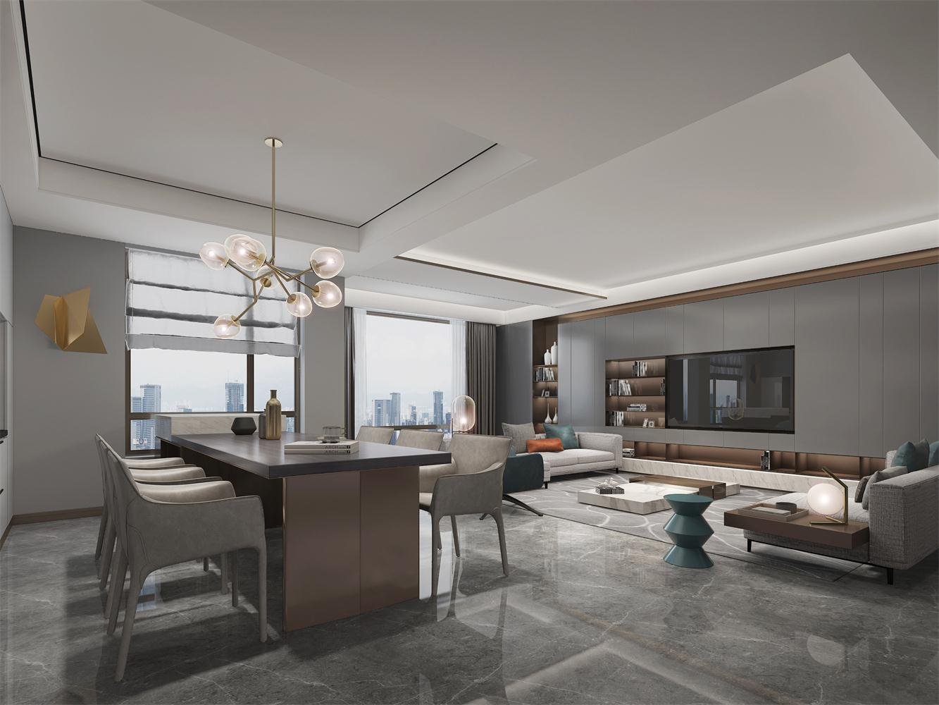 250平别墅设计,大气时尚灰色系的现代轻奢风就是不一样