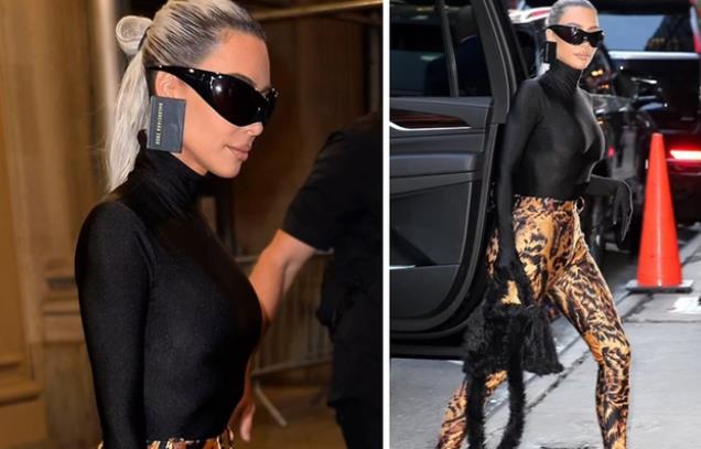 金·卡戴珊|金卡戴珊亮相又瘦了!穿豹纹装吸人眼球,前排男士围观目不转睛