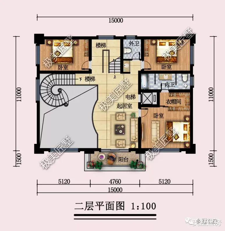 15×11米,三层新中式风格这样建,包你满意