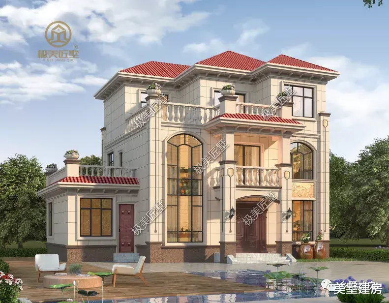 带神龛设计的三层别墅,餐厨另设偏房,布局超实用