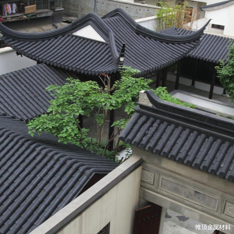 别墅|四合院的屋面瓦选用铝镁锰仿古瓦，足以给人幸福的感觉