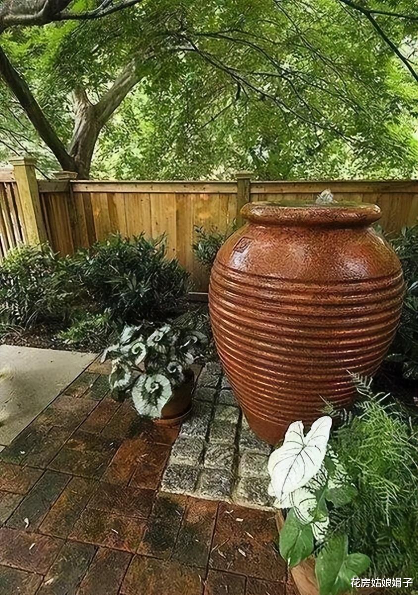 庭院里的绚丽的水景可以自己做,利用周末的时间,500块就够了