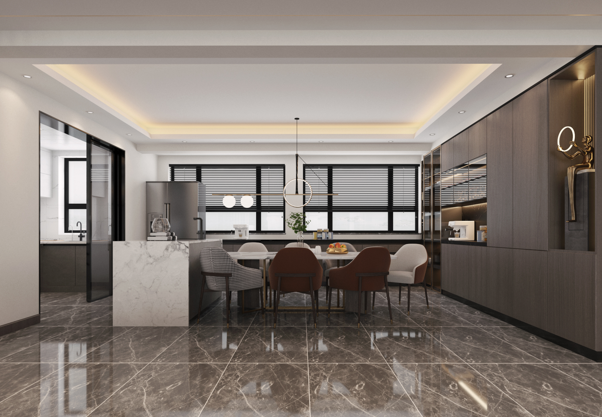 书香门第210平现代装修风格，个时尚又充满温暖的家