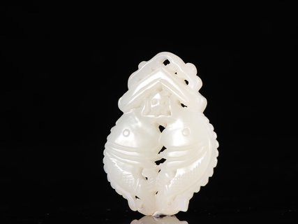 |旧藏【和田玉 双鱼 挂件】