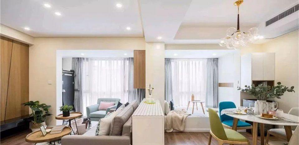 59㎡小户型这么装，餐客一体，阳台打造榻榻米屋，闺蜜看完超羡慕