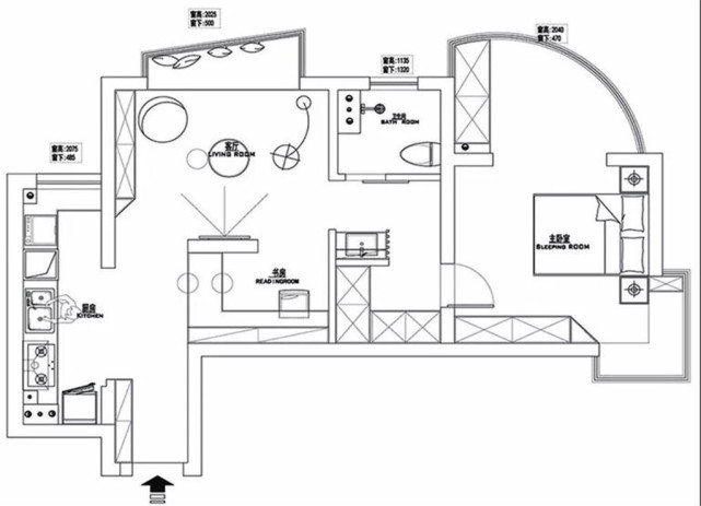 67平简约风一居室加一个开放式书房,这样的家更浪漫